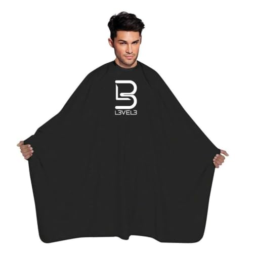 L3 Level 3 Black Cape for Barbers & Hair Stylists