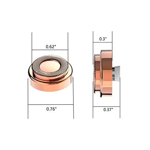 Facial Hair Remover Replacement Heads, for Flawless Finishing Rose Gold-Plated Blade Head, Cover Perfect and Smooth Finishing, 6 Pcs Rose Gold, Generation 1 Single Halo (Rose Gold-3Pcs)