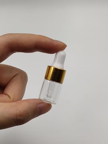 15-Pack Mini Glass Dropper Bottles with Gold Caps