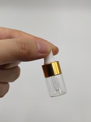 15-Pack Mini Glass Dropper Bottles with Gold Caps
