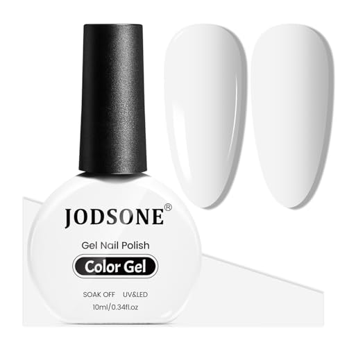White Gel Nail Polish - 10ml Long-Lasting, Quick Cure, B02 Variation