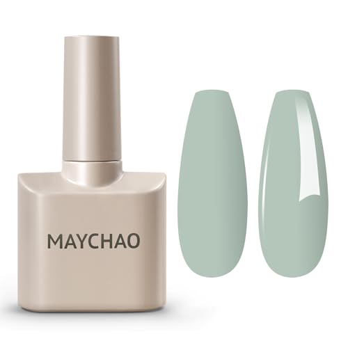 MAYCHAO 15ML Gel Nail Polish 1Pc Spume Blue Gel Polish Soak Off UV LED Nail Polish Nail Art Starter Manicure Salon DIY at Home, 0.5 OZ