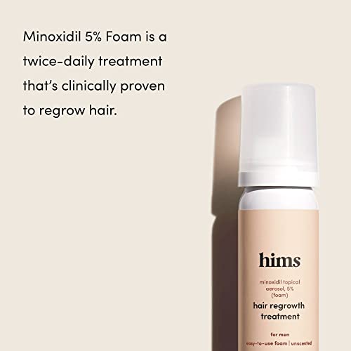 hims Extra Strength Hair Regrowth Treatment for Men with 5% Topical Minoxidil Foam for Hair Loss and Thinning Hair, Unscented No Drip Formula, 3 Month Supply, 3 Pack