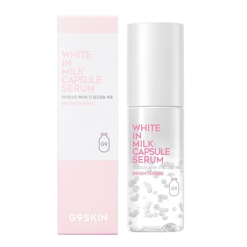 G9SKIN White In Milk Capsule Serum ? Hydrating Face Serum with Milk Protein and Niacinamide for Glowing Skin, 50ml / 1.69 Fl.Oz