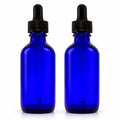 GreenHealth 2oz Cobalt Blue Glass Dropper Bottles Pack of 2