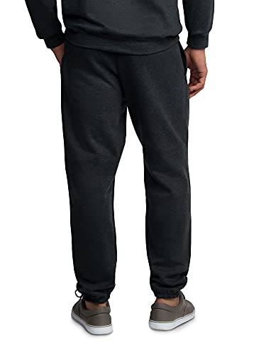 Fruit of the Loom mens Eversoft Fleece & Joggers (Regular Big Man) Sweatpants, Elastic Bottom - Black Heather, Small US