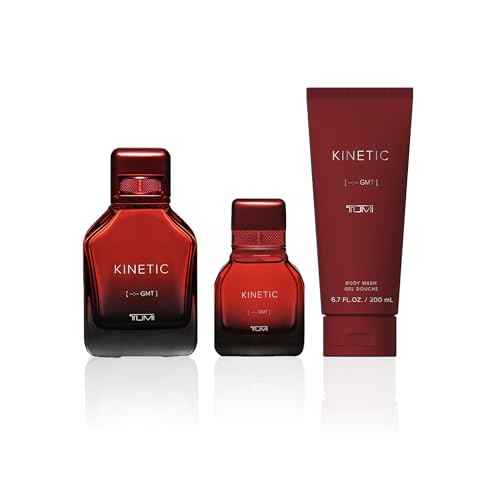 TUMI KINETIC [--:-- GMT] - Spicy Cologne for Men with Smoky & Woody Notes - 3.4 oz & 1.0 oz Eau de Parfum, 6.7 oz Body Wash