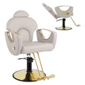 Salon Barber Chair with Heavy Duty Hydraulic Pump, Gray Gold