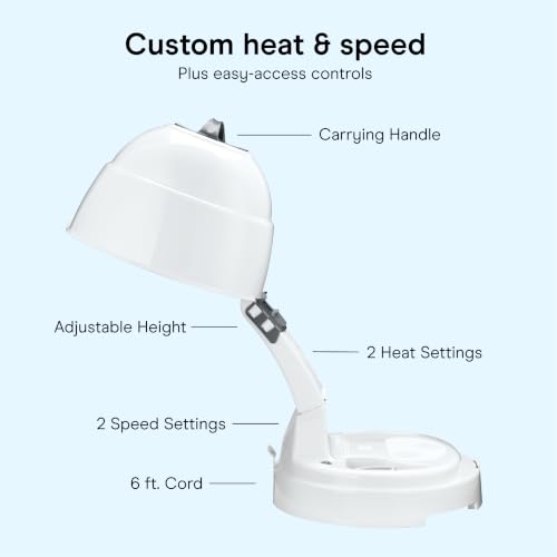 Conair 1875W Hands-Free Bonnet Hair Dryer with Adjustable Height