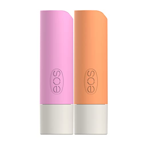 eos Natural Shea Lip Balm- Blackberry Hibiscus & Sweet Peachsicle, Made for Sensitive Skin, Lip Care Products, 0.14 oz, 2-Pack