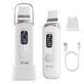 SEESOON Face Scrubber Exfoliator, Skin Scrubber Face Spatula, 4 Modes Blackhead Remover Tools for Facial Deep Cleansing with LCD Display, IPX7 Waterproof-White