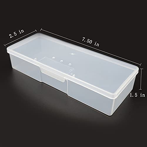 Clear Nail Tool Storage Box Set - 4 Plastic Organizers with Labels