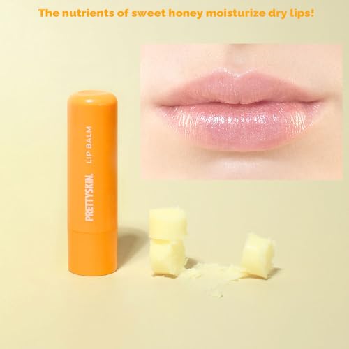 PS.PRETTYSKIN Moisture Lip Balm 0.15oz.(4.5g) Smooth, Soft Texture, Hydrating, Natural Shine, Glossy, korean lip balm (Honey)