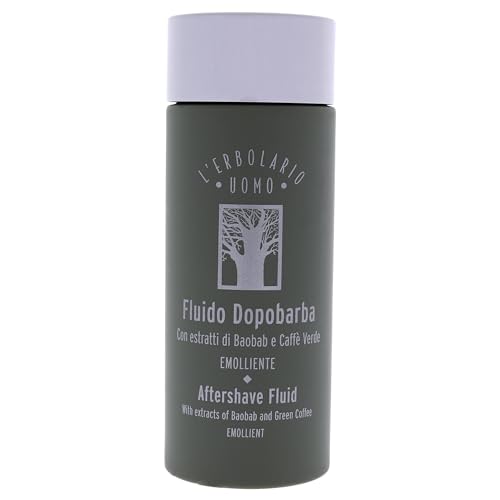 L'Erbolario Baobab And Green Coffee Aftershave Fluid - For Instantly Reducing Any Redness Caused By Shaving - Soothe Any Feelings Of Discomfort And Dryness - Burst Of Freshness - For Men - 4.05 Oz