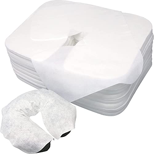 Disposable Face Cradle Covers 500 Pack - Soft Cotton Massage Headrest Covers