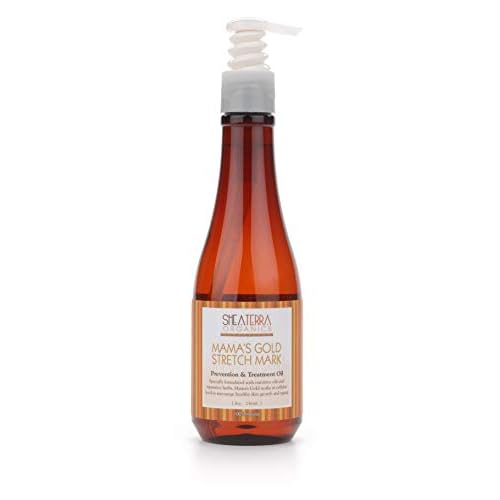 Shea Terra Organics Mama and Baby Collection | Mama¡¯s Gold Stretch Mark Wonder Oil| Non Toxic All Natural Maternity & Postpartum Belly Oil for Stretch Marks Prevention & Cellular Skin Repair ? 8oz