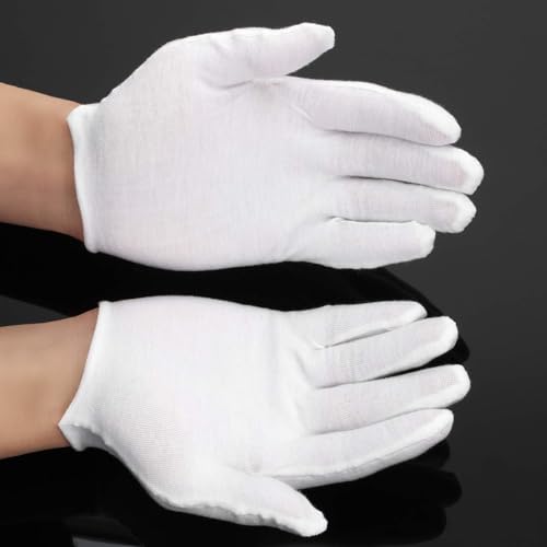 Frienda 300 Pcs White Cotton Gloves Bulk – Soft Breathable Reusable Large