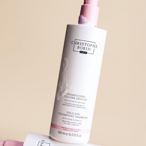 Christophe Robin Delicate Volumizing Shampoo With Rose Extracts for Thin, Fine, and Flat Hair Jumbo Size 16.9 fl. oz