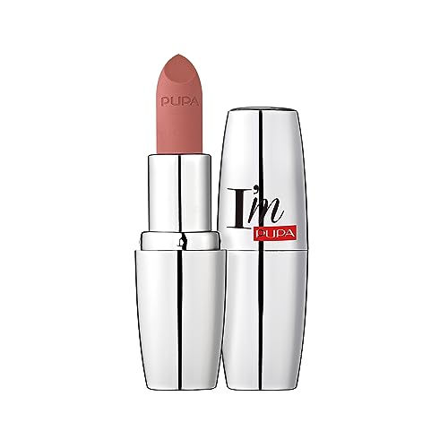 PUPA Milano I Am Matt Pure Colour Lipstick - Dresses Lips In Full, Deep Color - Matte, Velvety And Extremely Sensory Feel - Glides On Without Weighing Lips Down - 014 Peachy Nude - 0.123 OZ