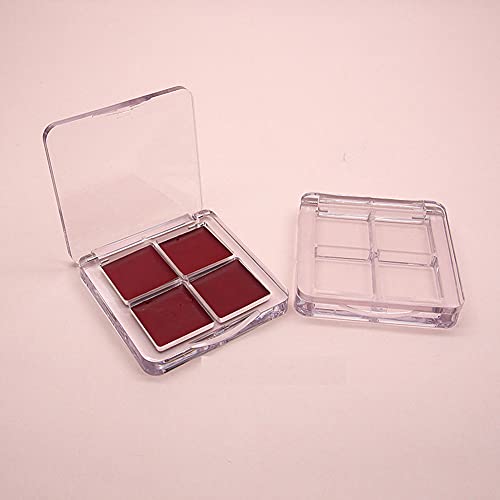 3Pcs Clear Eyeshadow Palette Box with 4 Grids DIY Refillable