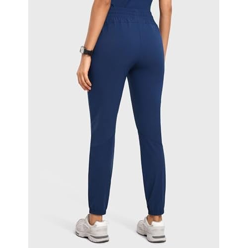 High Waisted Jogger Scrub Pants for Women with 5 Pockets Drawstring Medical Work Pants Breathable