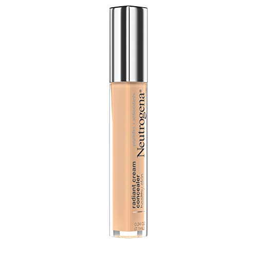 Neutrogena Healthy Skin Radiant Brightening Cream Concealer with Peptides & Vitamin E Antioxidant,Lightweight Perfecting Concealer Cream,Non-Comedogenic,Sugar Light 03 with warm undertones,0.24 oz