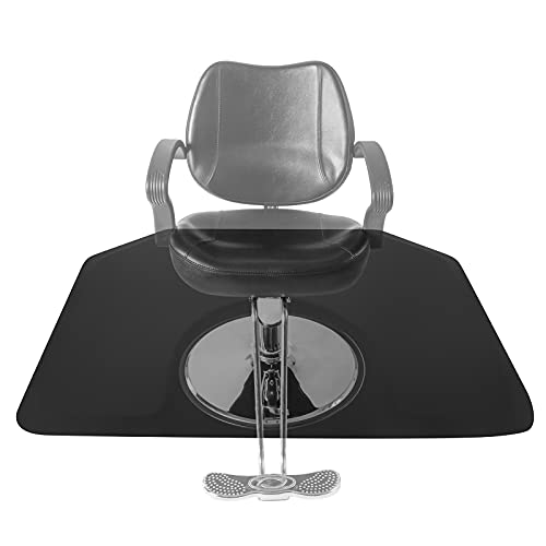 Artist hand 4 ft. x 5 ft. Barber Chair Mat Salon & Barber Shop Chair Anti-Fatigue Mats Comfort Salon Chair Mat,Black Hexagon - 1/2 in. Thick
