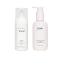 OUAI Anti-Frizz Hair Styling Bundle with Crème & Air Dry Foam - 2 Piece Set