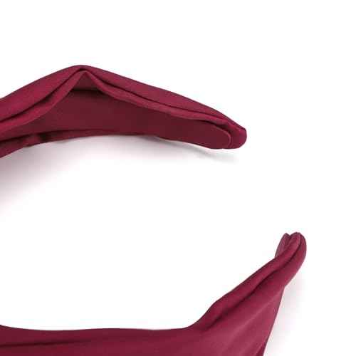 Etercycle Headband for Women, Knotted Wide Headband, Yoga Hair Band Fashion Elastic Hair Accessories for Women (Wine Red)