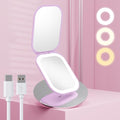 Benbilry Lighted Travel Mirror 1X/3X Magnifying Rechargeable