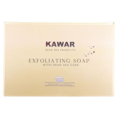 KAWAR Dead Sea Exfoliating Soap with Dead Sea Sand - Salicylic Acid, Magnesium Chloride, Shea Butter, Olive Oil & Tea Tree - Vegan Soap Bar for Men & Women, 4.2 oz (Pack of 2)