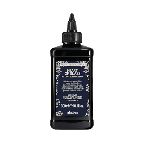 Davines Heart of Glass Instant Bonding Glow, Fast-Acting Reinforcing Serum for Blonde Hair - Illuminates & Strengthens with Biacidic Bond Complex - Weightless Texture, 10.14 Fl Oz