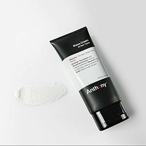 Anthony Shaving Cream Mens Sensitive Skin: Squalane, Eucalyptus, Spearmint and Rosemary Extracts, Help Soothe, Refresh, Cool, and Condition Your Skin for Shave 3 Fl Oz