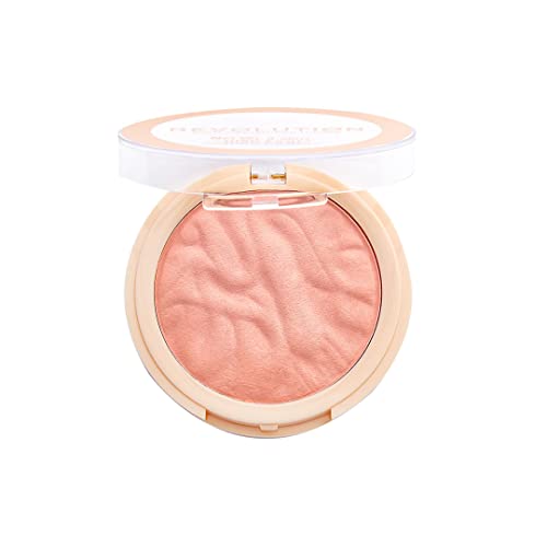 Revolution Beauty, Blusher Reloaded, Pressed Powder Face Blusher, Highly Pigmented & Long Lasting Formula, Peaches & Cream, 0.26 Oz.