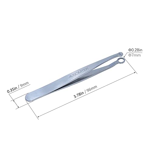 Nose Hair Trimming Cliper, Ear Hair Trimming Tweezers, Eyebrow Grooming Scissors, Stainless Steel, Safe Round-Headed