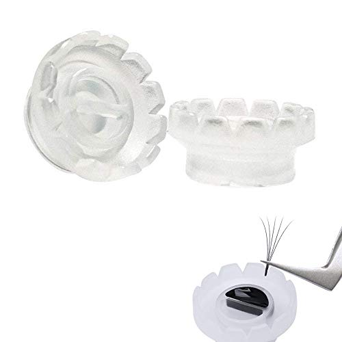 300 Pcs Lash Fan Glue Cups with V-Shaped Bases & Holder