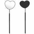2Pcs Heart Shaped Lash Mirror - Stainless Steel Eyelash Extension Tool