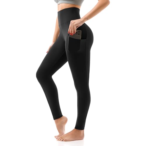 SINOPHANT High Waisted Leggings for Women - Full Length Capri Buttery Soft Yoga Pants for Workout Athletic(Black Tie Dye,L-XL)