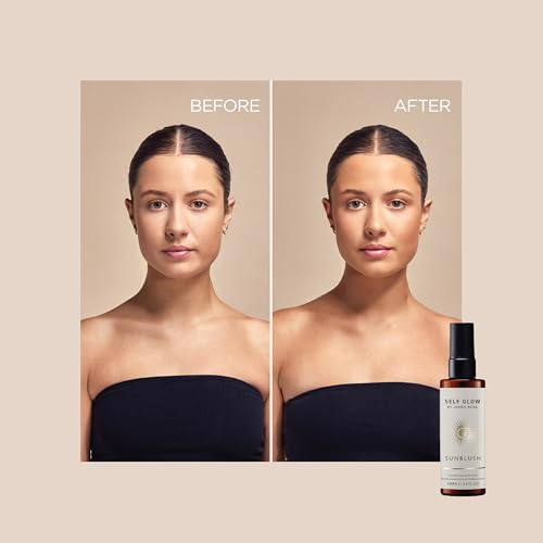 Self Glow by James Read - Sunblush Hydrating Tan Mist with Rosewater | Gradual Tanner to Plump + Tone | Lightweight, Buildable | Non-Allergen Fragrance, Non-Drying Alcohol (100mL | 3.4 fl oz)