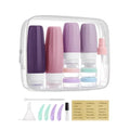 BAGSMART 18 Pack TSA Approved Travel Bottles for Toiletries, Leak Proof Silicone Travel Size Containers Bottles for Shampoo, Purple