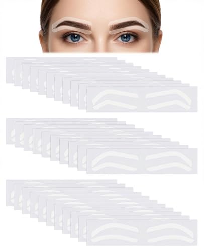 90 Pairs Eyebrow Stencils - 3 Shapes for Women