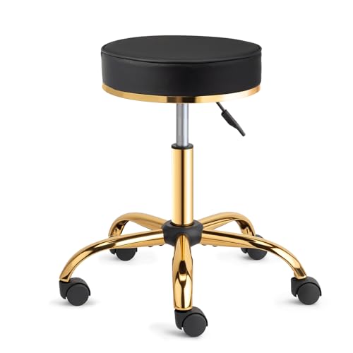 OmySalon Rolling Salon Stool with Wheels - Height Adjustable