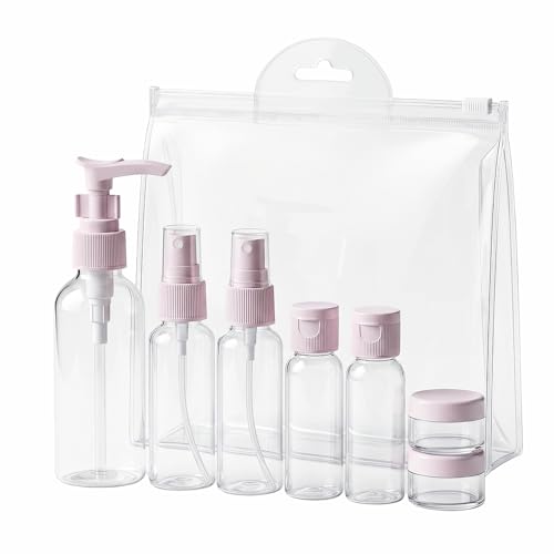 TSA Approved Travel Bottles Set, 7-Pack Toiletries Containers with Leak-Proof Design