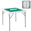 Mahjong Table 39.4" Folding 4-Player Card Desk with Cup Holders