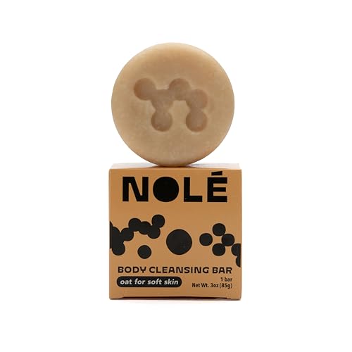 NOLE CARE Premium Oatmeal Body Wash Bar for Softer, Fresher Skin - Cleansing, Deep Hydration, Light Exfoliate, PH Balanced, With Sweet Almond Oil & Batana Oil - Compostable & Vegan, 3 oz