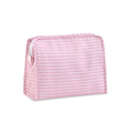 Gingham Travel Makeup Bag with Zipper Pouch, Pink