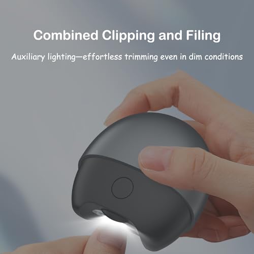 Electric Nail Clipper with LED Light & 2-Speed, Rechargeable