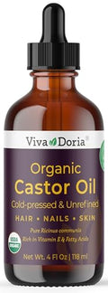 Viva Doria Organic Castor Oil 4 Fl Oz | Cold Pressed
