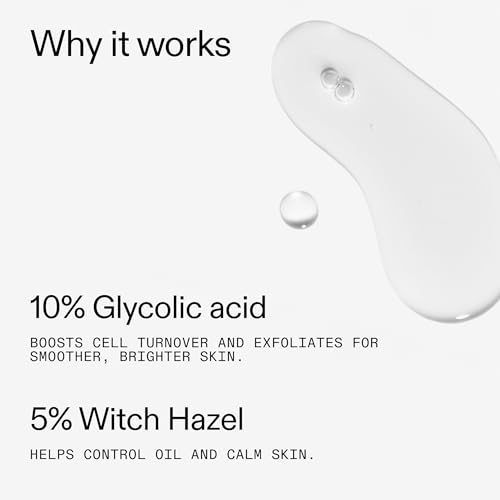 The INKEY List 10% Glycolic Acid Toner for Oily Skin, Brightening & Exfoliating, 3.4 fl oz