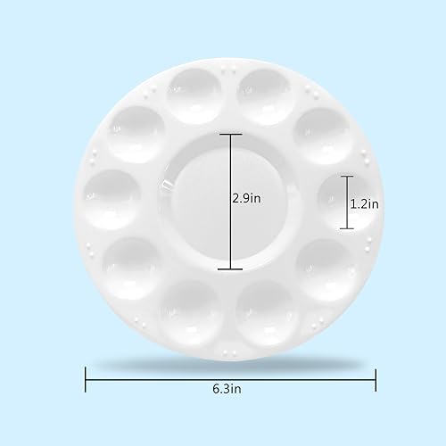 Hulameda Paint Tray Palettes, Plastic Paint Pallets for Kids or Students to Paints on School Project or Art Class-12pcs